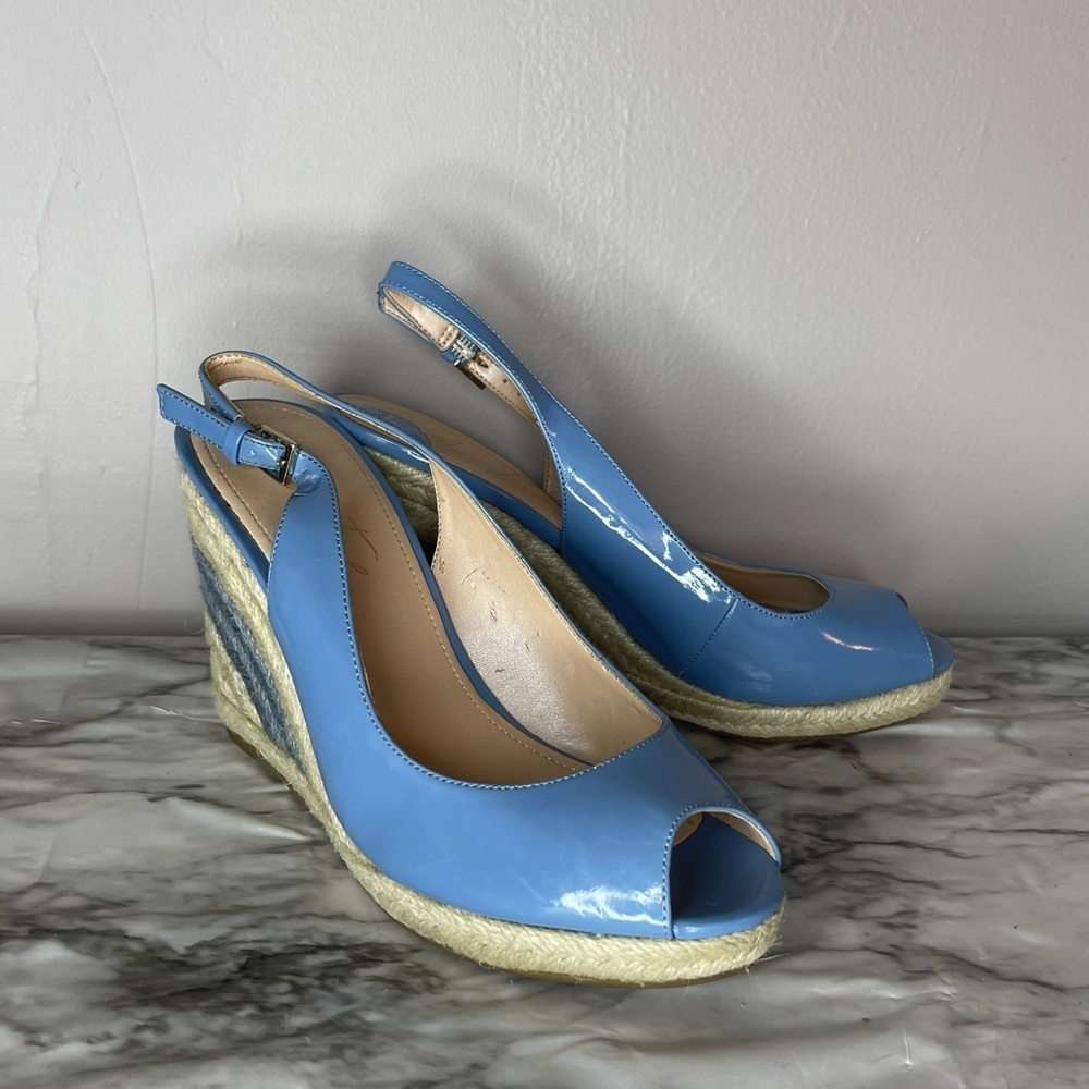 Marc Fisher Espadrille Wedge Sandals Blue Size 7 Read - Picture 10 of 16